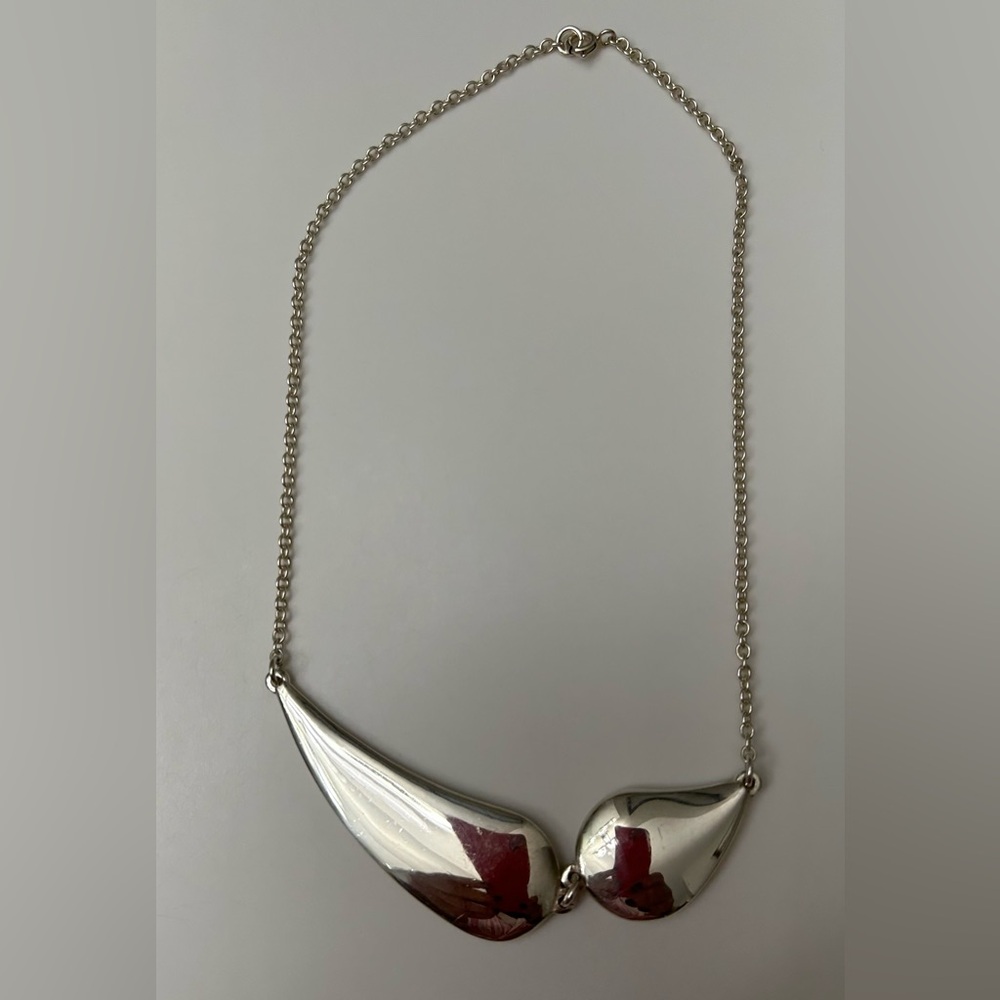STERLING SILVER DOUBLE TEARDROP NECKLACE